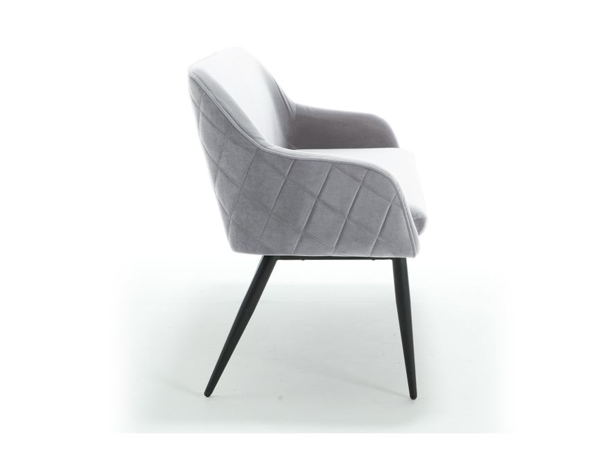 SalesFever® Essgruppe 6-tlg. 240x110 cm Akazie Stühle/Bank Samt Grau Saira-Freja-Finja 368152 - 8