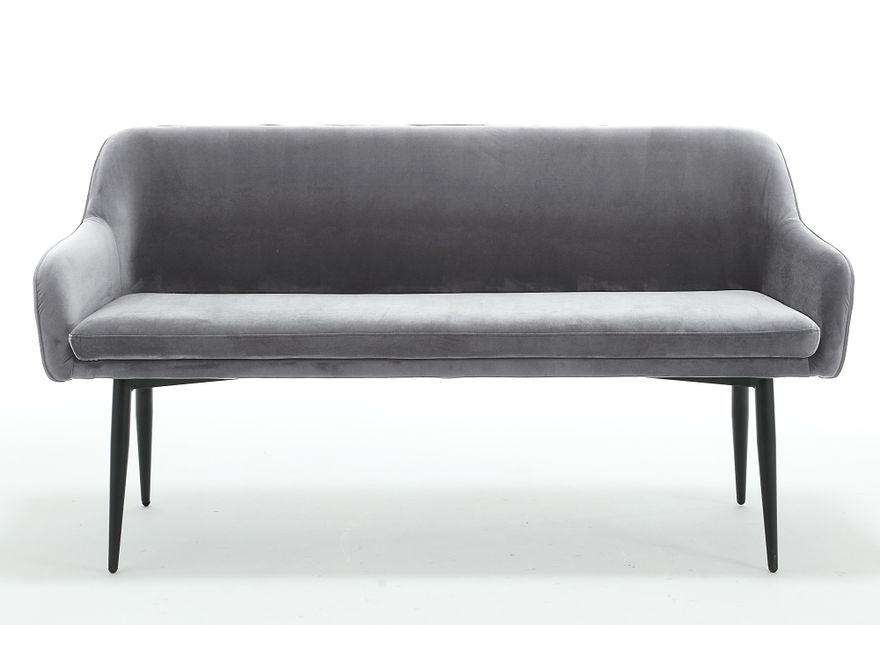 SalesFever® Essgruppe 6-tlg. 240x110 cm Akazie Stühle/Bank Samt Grau Saira-Freja-Finja 368152 - 6