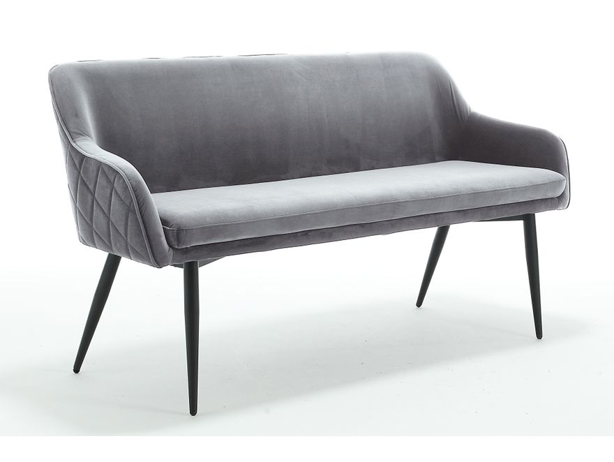 SalesFever® Essgruppe 6-tlg. 240x110 cm Akazie Stühle/Bank Samt Grau Saira-Freja-Finja 368152 - 7