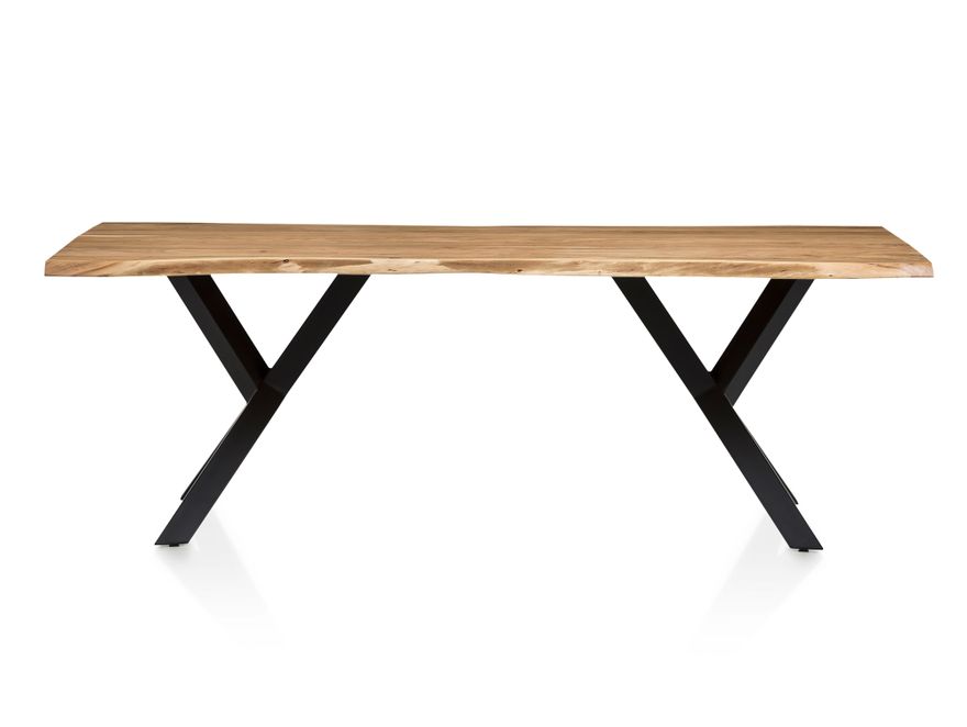 SalesFever® Essgruppe 6-tlg. 240x110 cm Akazie Stühle/Bank Samt Gelb Saira-Freja-Finja 368275 - 18