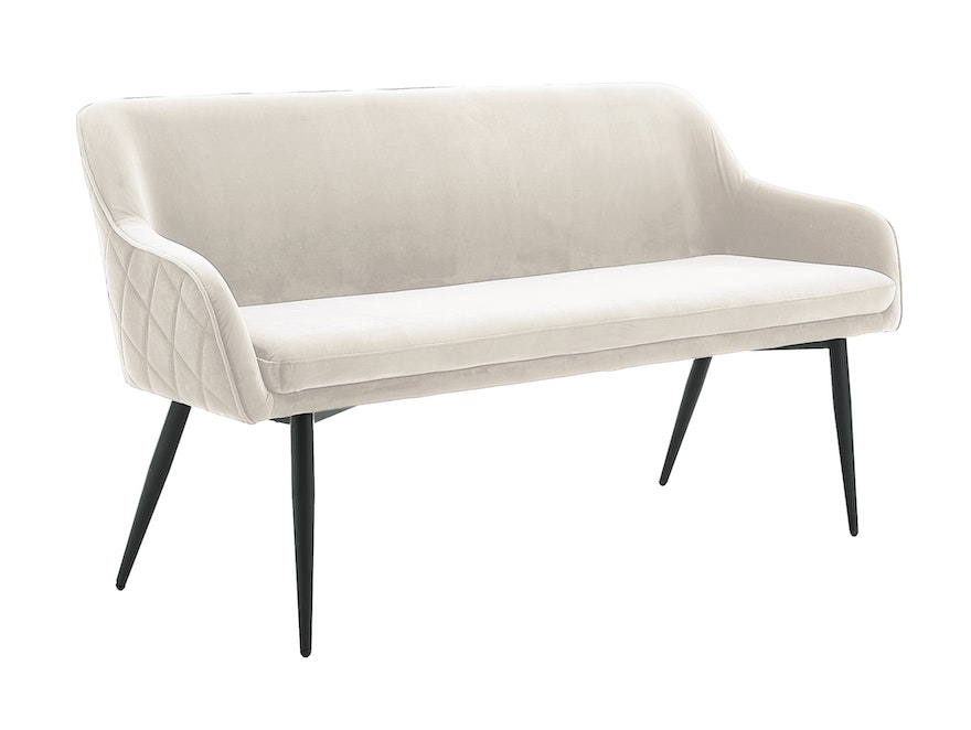 SalesFever® Essgruppe 6-tlg. 220x110 cm Akazie Stühle/Bank Samt Creme Saira-Freja-Finja 368176 - 7