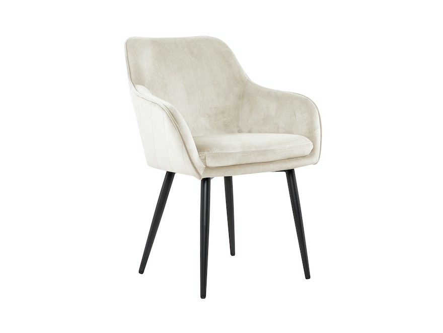 SalesFever® Essgruppe 6-tlg. 220x110 cm Akazie Stühle/Bank Samt Creme Saira-Freja-Finja 368176 - 3