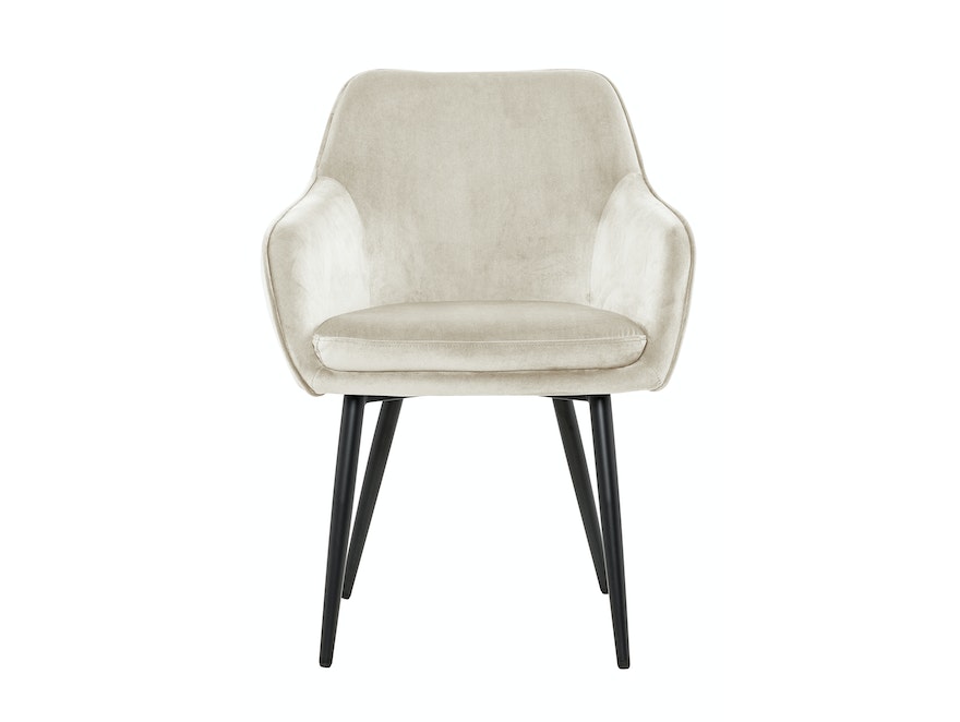 SalesFever® Essgruppe 6-tlg. 220x110 cm Akazie Stühle/Bank Samt Creme Saira-Freja-Finja 368176 - 2