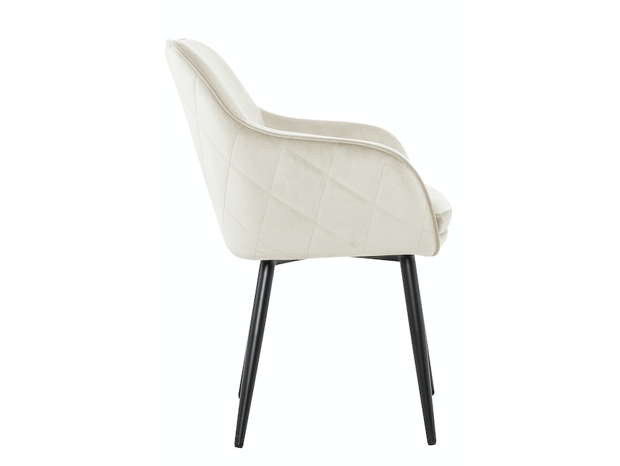 SalesFever® Essgruppe 6-tlg. 220x110 cm Akazie Stühle/Bank Samt Creme Saira-Freja-Finja 368176 - 8