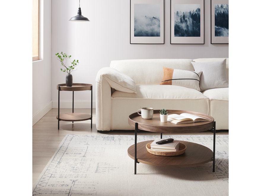 SalesFever® Couchtisch rund Ø 69 cm Arlo Walnuss 367551 - 5