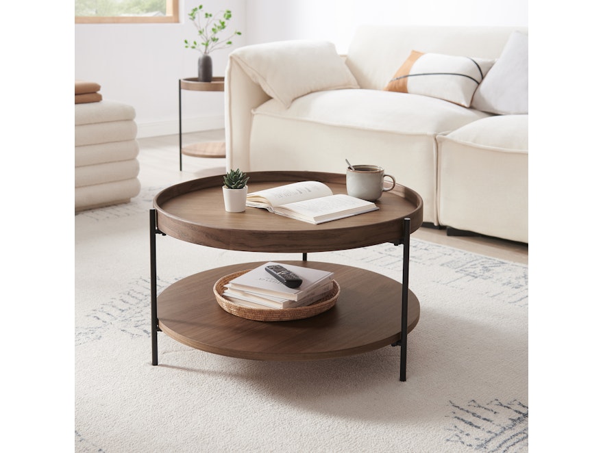 SalesFever® Couchtisch rund Ø 69 cm Arlo Walnuss 367551 - 4