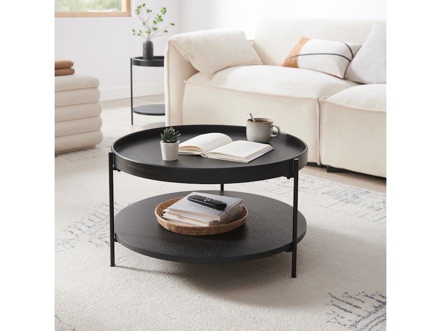 SalesFever® Couchtisch rund Ø 69 cm Arlo Schwarz 367568 - 4