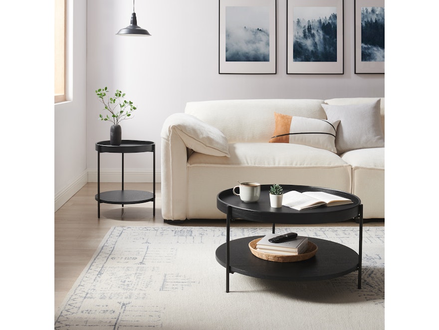 SalesFever® Couchtisch rund Ø 69 cm Arlo Schwarz 367568 - 5