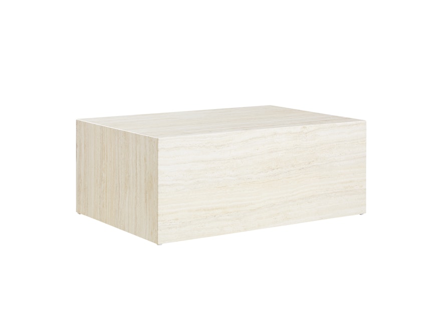 SalesFever® Couchtisch rechteckig 90x60 cm Beige Travertinoptik Aston 367988 - 1