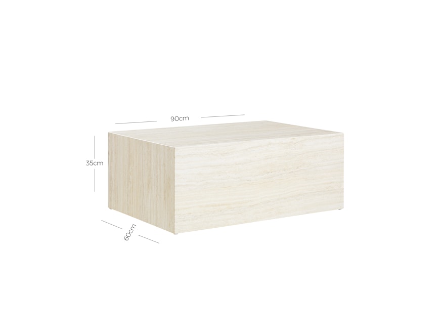 SalesFever® Couchtisch rechteckig 90x60 cm Beige Travertinoptik Aston 367988 - 4