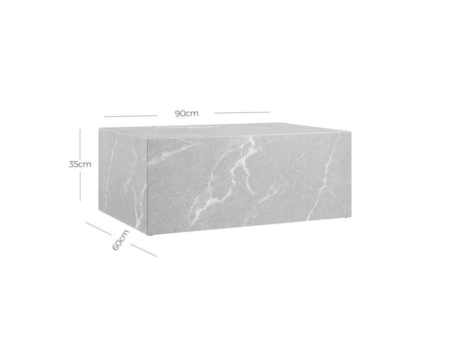 SalesFever® Couchtisch rechteckig 90x60 cm Grau Marmoroptik Aston  368039 - 4