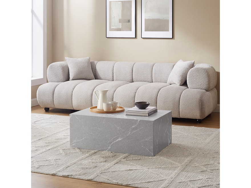 SalesFever® Couchtisch rechteckig 90x60 cm Grau Marmoroptik Aston  368039 - 3
