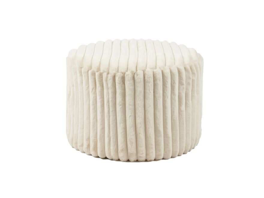 SalesFever® Sitzhocker rund Ø55 cm aus Plüsch-Cord Bornholm Beige 367919 - 1