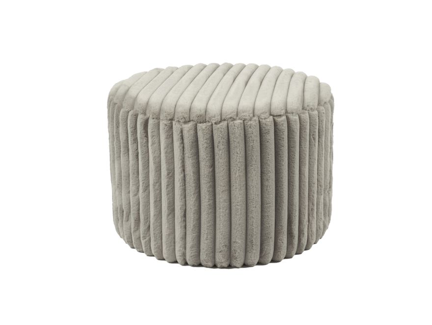 SalesFever® Sitzhocker rund Ø55 cm aus Plüsch-Cord Bornholm Hellgrau 367926 - 1