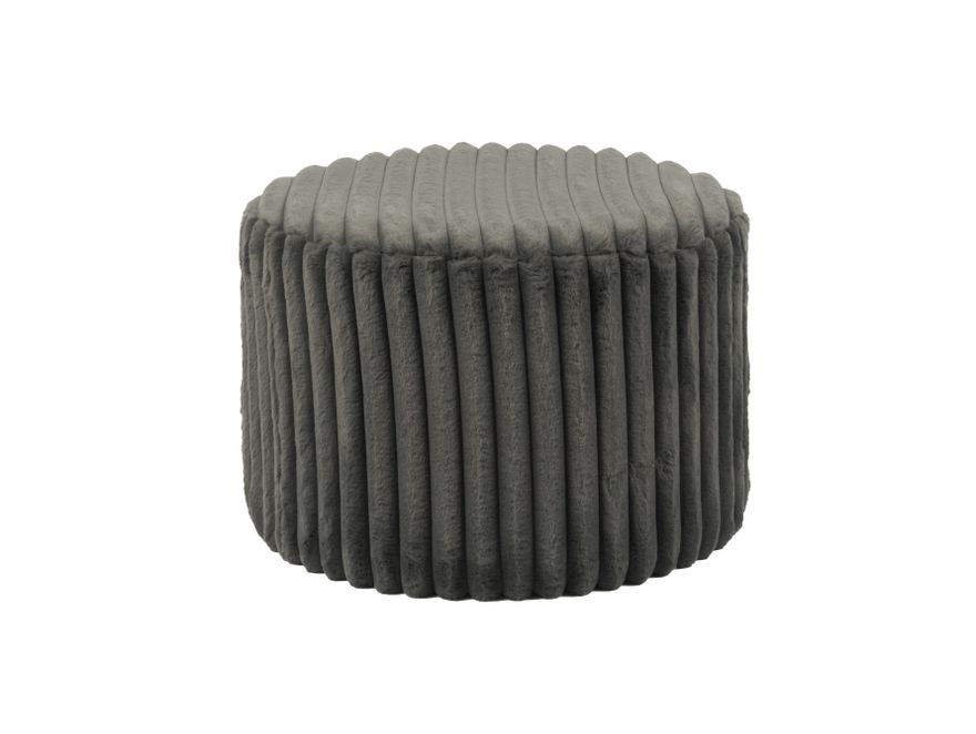 SalesFever® Sitzhocker rund Ø55 cm aus Plüsch-Cord Bornholm Dunkelgrau 367933 - 1
