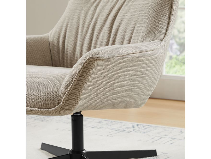SalesFever® Sessel mit Drehfunktion aus Strukturstoff Candida Beige 367858 - 9