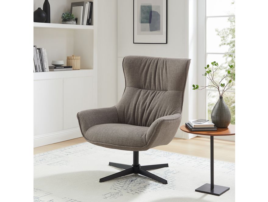 SalesFever® Sessel mit Drehfunktion aus Strukturstoff Candida Taupe 367865 - 2