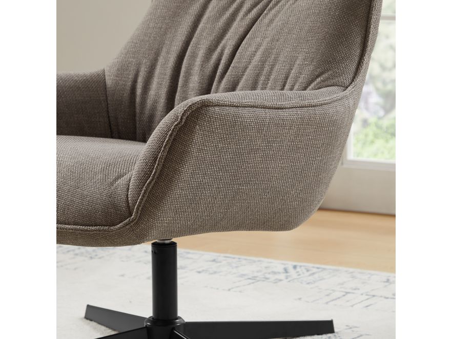 SalesFever® Sessel mit Drehfunktion aus Strukturstoff Candida Taupe 367865 - 9