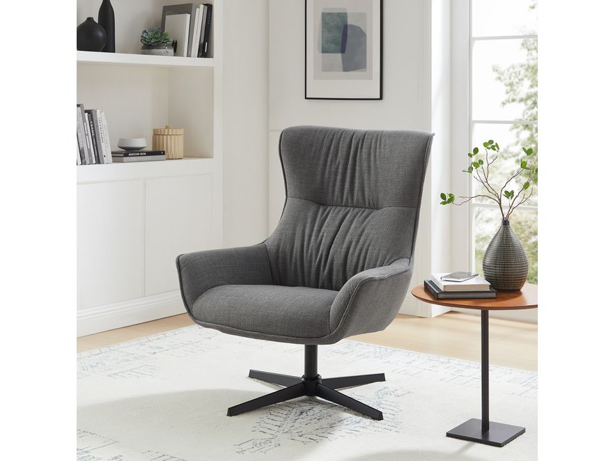 SalesFever® Sessel mit Drehfunktion aus Strukturstoff Candida Grau 367872 - 2