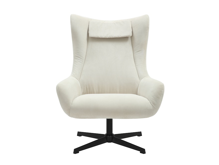 SalesFever® Sessel und Hocker mit Drehfunktion in Cordoptik Beige Daphne 367827 - 6
