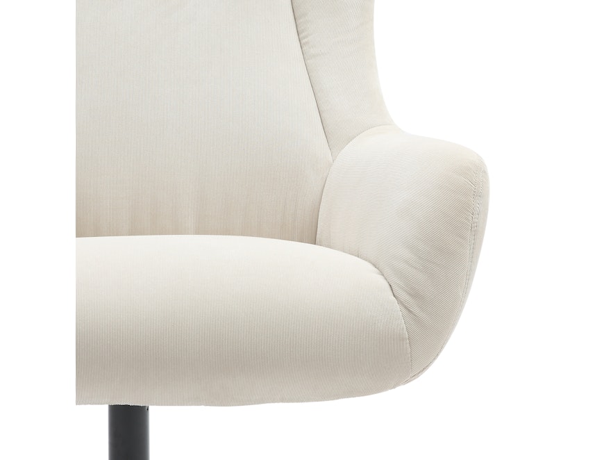 SalesFever® Sessel und Hocker mit Drehfunktion in Cordoptik Beige Daphne 367827 - 9