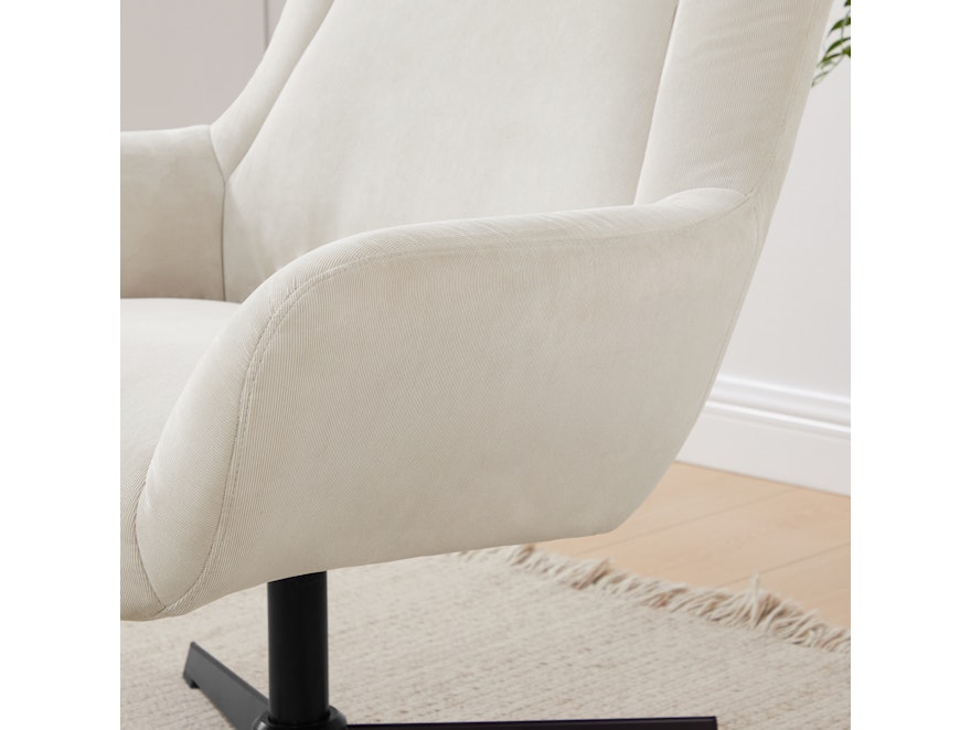 SalesFever® Sessel und Hocker mit Drehfunktion in Cordoptik Beige Daphne 367827 - 3
