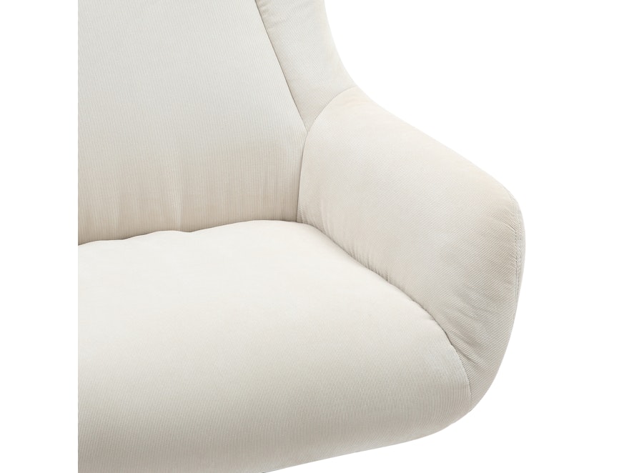 SalesFever® Sessel und Hocker mit Drehfunktion in Cordoptik Beige Daphne 367827 - 11