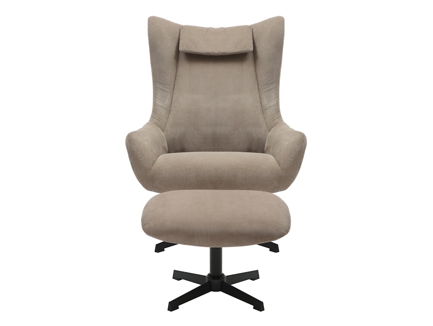 SalesFever® Sessel und Hocker mit Drehfunktion in Cordoptik Braun Daphne 367834 - 4