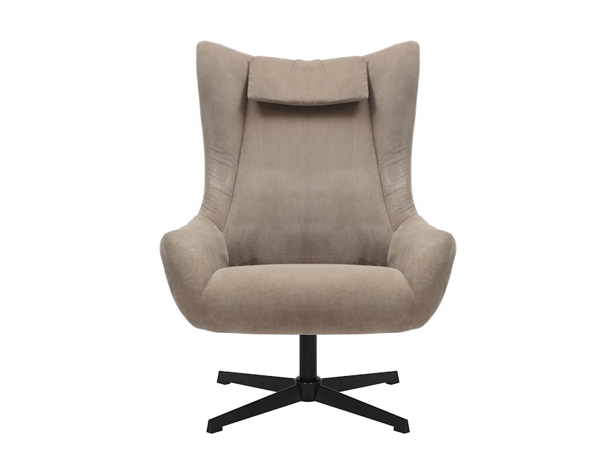 SalesFever® Sessel und Hocker mit Drehfunktion in Cordoptik Braun Daphne 367834 - 7