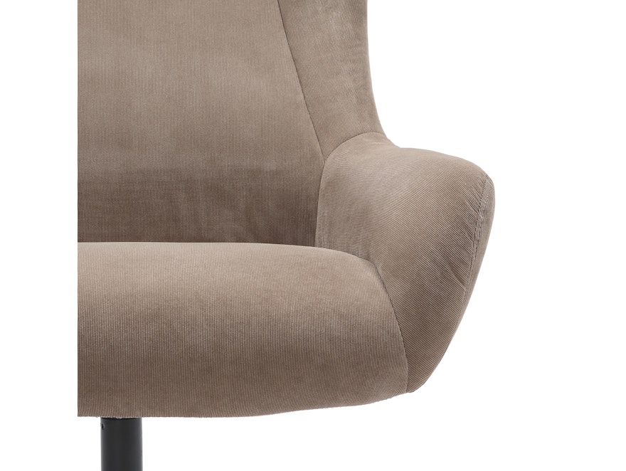 SalesFever® Sessel und Hocker mit Drehfunktion in Cordoptik Braun Daphne 367834 - 9