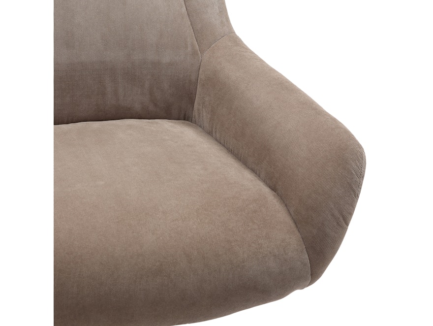 SalesFever® Sessel und Hocker mit Drehfunktion in Cordoptik Braun Daphne 367834 - 11