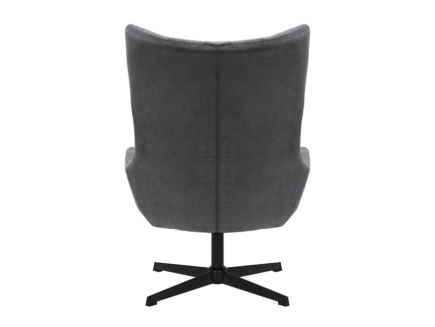 SalesFever® Sessel und Hocker mit Drehfunktion in Cordoptik Grau Daphne 367841 - 6