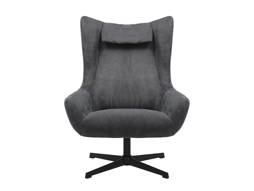 SalesFever® Sessel und Hocker mit Drehfunktion in Cordoptik Grau Daphne 367841 - 7