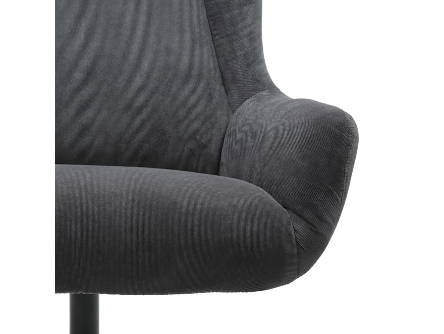 SalesFever® Sessel und Hocker mit Drehfunktion in Cordoptik Grau Daphne 367841 - 8