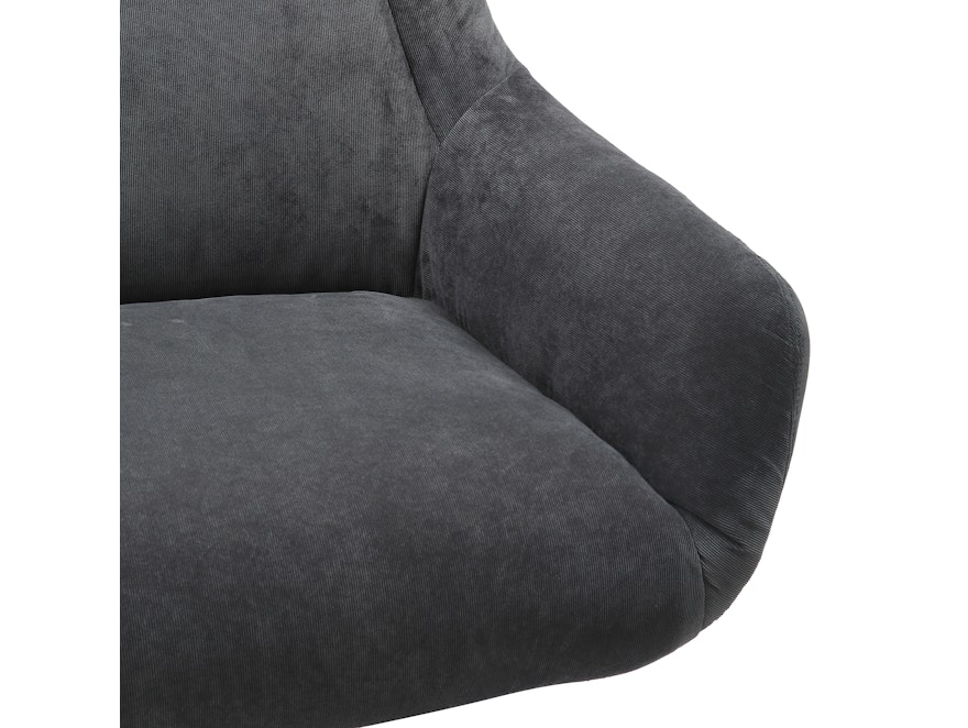 SalesFever® Sessel und Hocker mit Drehfunktion in Cordoptik Grau Daphne 367841 - 11