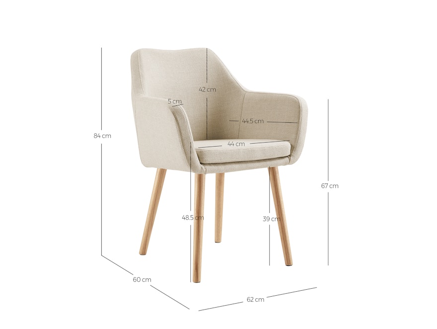 SalesFever® Armlehnstuhl mit Bezug aus Strukturstoff Beige Darla 367674 - 7