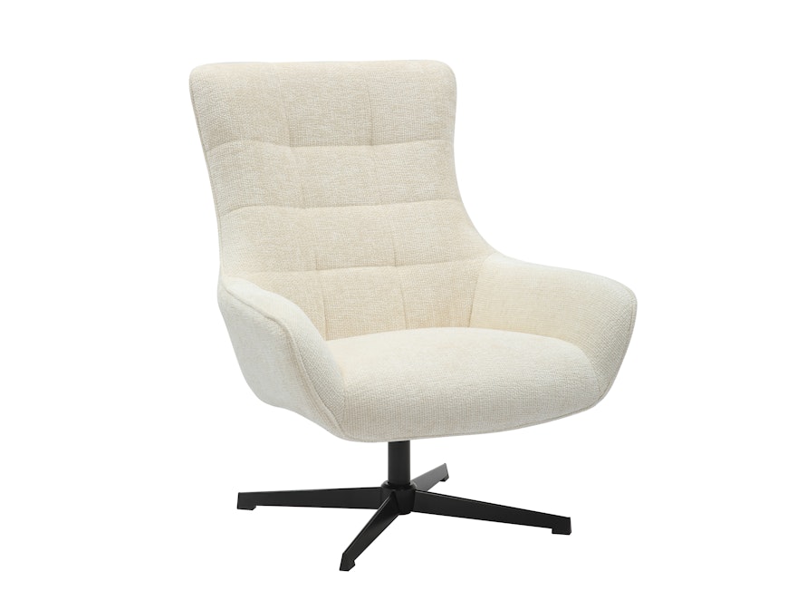 SalesFever® Sessel mit Drehfunktion aus Chenillestoff Beige Evangeline 367766 - 1