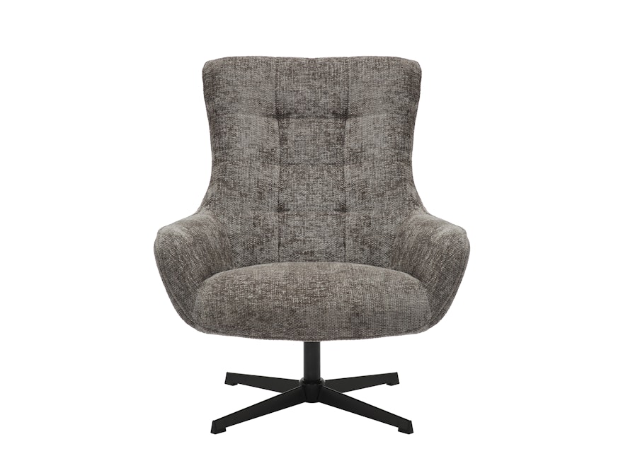 SalesFever® Sessel mit Drehfunktion aus Chenillestoff Dunkelgrau Evangeline 367773 - 4