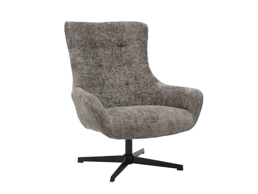 SalesFever® Sessel mit Drehfunktion aus Chenillestoff Dunkelgrau Evangeline 367773 - 1