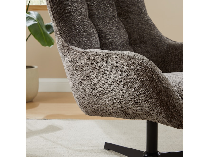 SalesFever® Sessel mit Drehfunktion aus Chenillestoff Dunkelgrau Evangeline 367773 - 3
