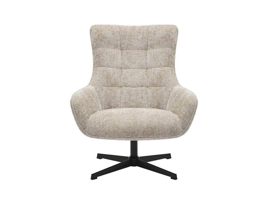 SalesFever® Sessel mit Drehfunktion aus Chenillestoff Hellgrau Evangeline 367780 - 4
