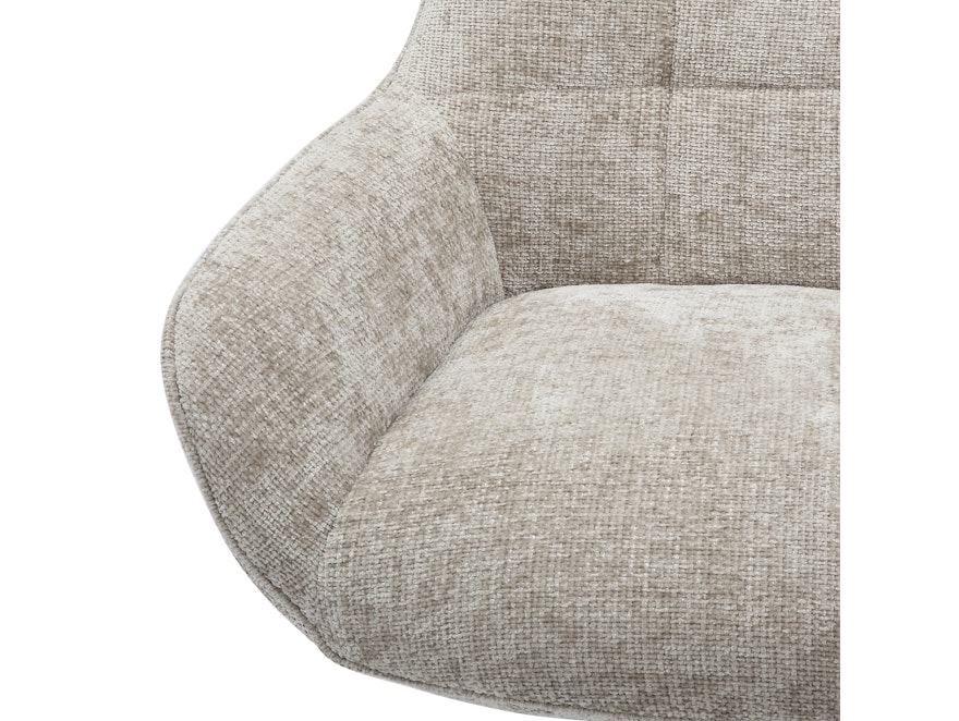 SalesFever® Sessel mit Drehfunktion aus Chenillestoff Hellgrau Evangeline 367780 - 8