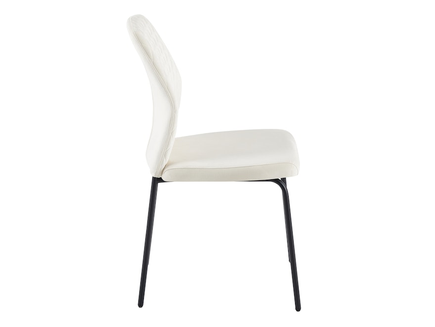 SalesFever® Stuhl 2er Set aus Samt mit Wabensteppung Beige Freddie 371398 - 4