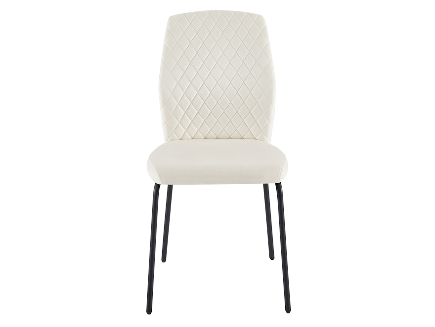 SalesFever® Stuhl 2er Set aus Samt mit Wabensteppung Beige Freddie 371398 - 2