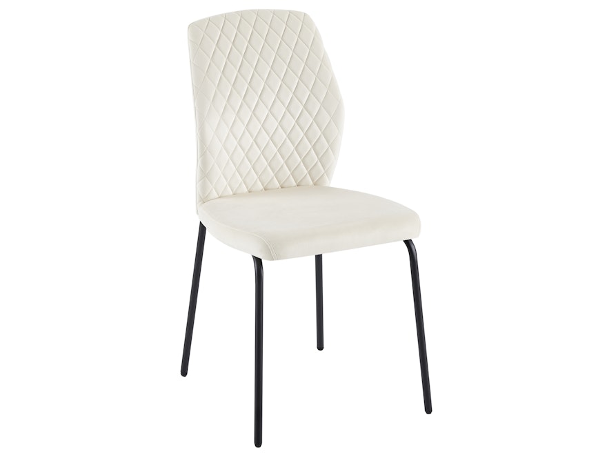 SalesFever® Stuhl 2er Set aus Samt mit Wabensteppung Beige Freddie 371398 - 3