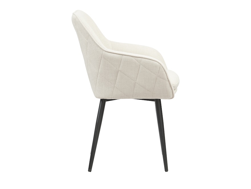 SalesFever® Esszimmerstuhl Beige aus Strukturstoff mit Armlehnen und Steppung Freja 367452 - 4