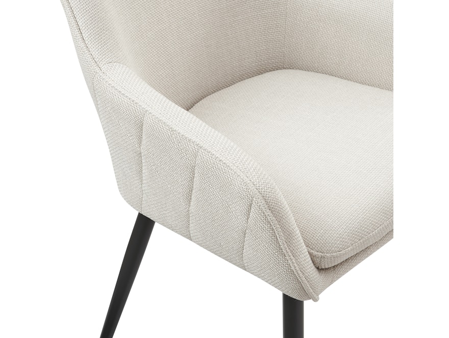 SalesFever® Esszimmerstuhl Beige aus Strukturstoff mit Armlehnen und Steppung Freja 367452 - 6