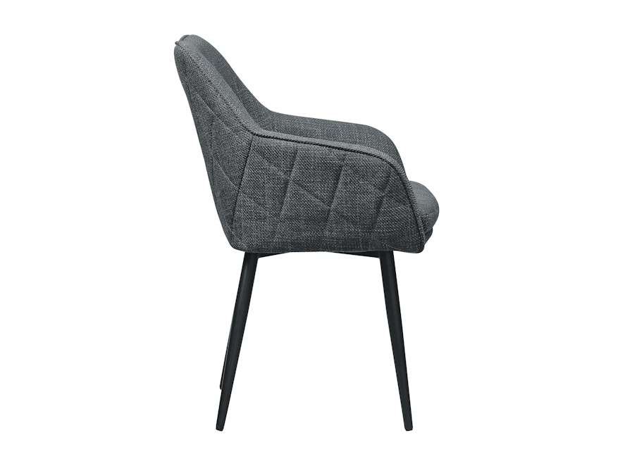 SalesFever® Esszimmerstuhl Anthrazit aus Strukturstoff mit Armlehnen und Steppung Freja 367469 - 4