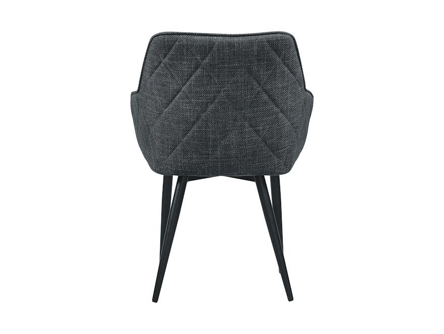 SalesFever® Esszimmerstuhl Anthrazit aus Strukturstoff mit Armlehnen und Steppung Freja 367469 - 5