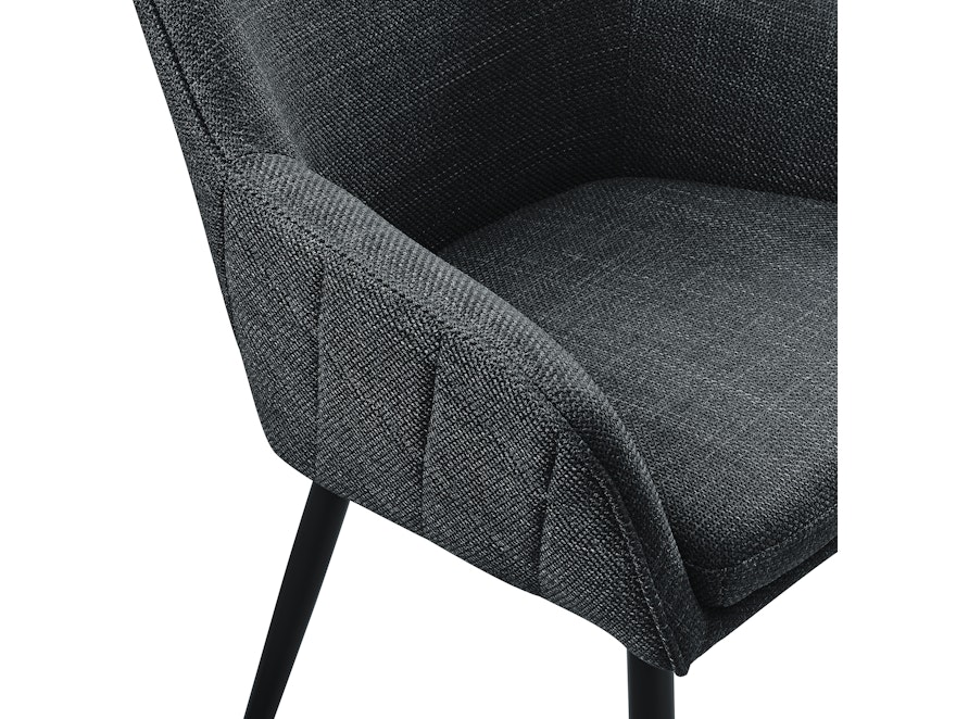SalesFever® Esszimmerstuhl Anthrazit aus Strukturstoff mit Armlehnen und Steppung Freja 367469 - 6